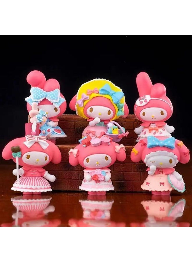 My Melody Tea Party Series Ornaments Six Exquisitely Crafted Uniquely Styled Collectibles with Charming Details - Image 2